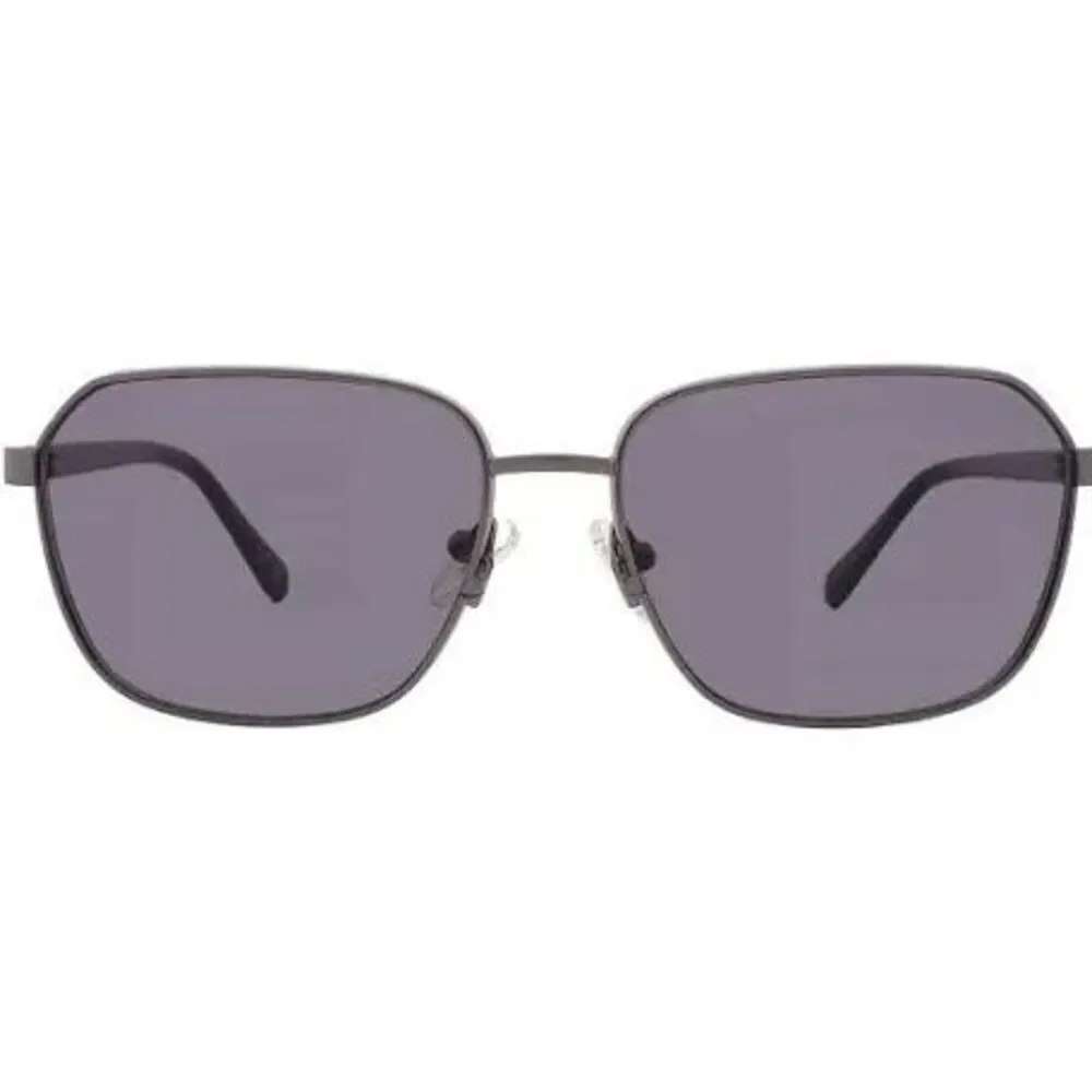 Guess GU00117 Thin Gunmetal Frame Rectangle Sunglasses Smoke Lens NEW
